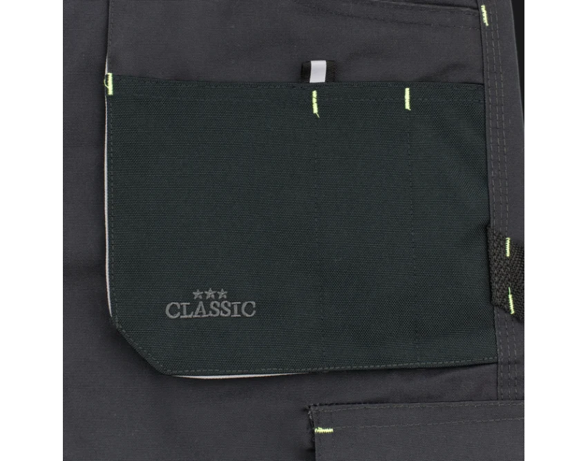 Spodenki robocze CLASSIC Grey męskie z potrójnymi szwami