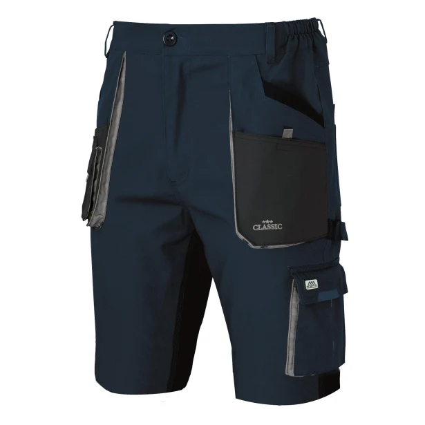 Krótkie męskie spodnie robocze CLASSIC Stretch Slim granatowe