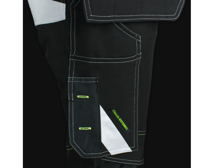 Spodnie krótkie robocze CLASSIC 4 Dynamic Black softshell czarne