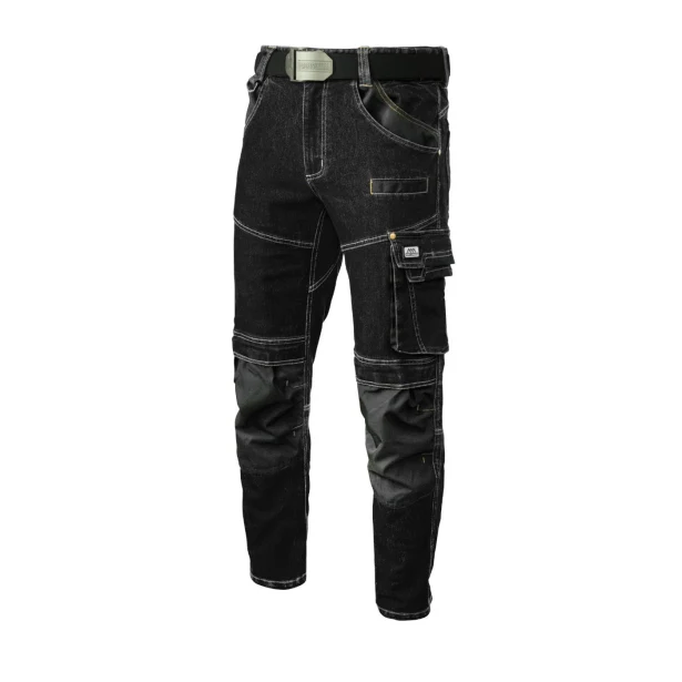 Spodnie robocze męskie do pasa COLEMANN Jeans Stretch czarne