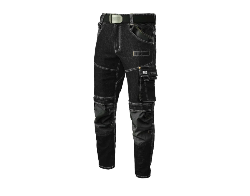 Spodnie robocze męskie do pasa COLEMANN Jeans Stretch czarne