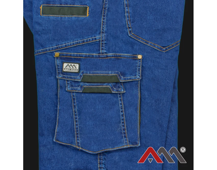 Spodenki robocze jeansowe COLEMANN Jeans Blue męskie niebieskie