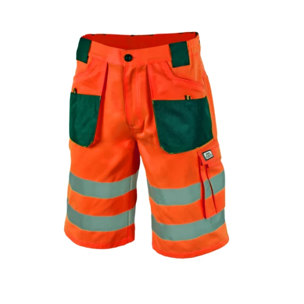 Spodenki robocze męskie FLASH Orange z taśmami odblaskowymi