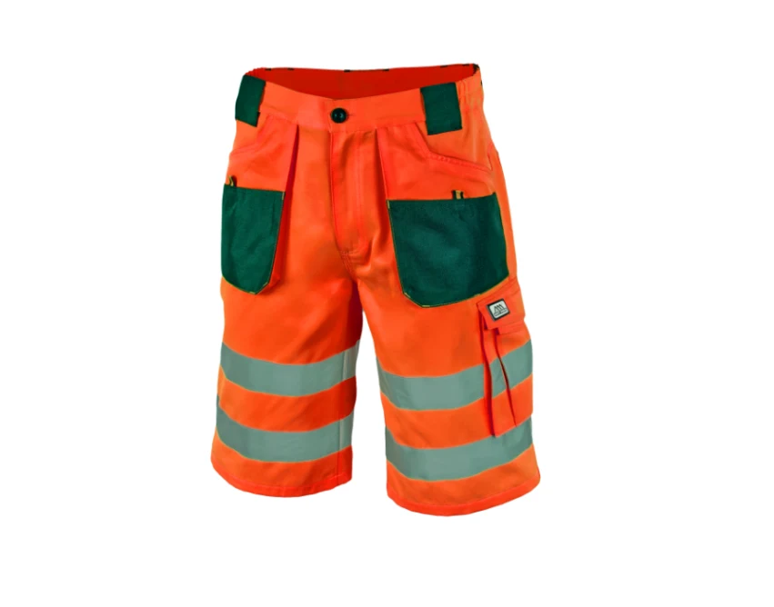 Spodenki robocze męskie FLASH Orange z taśmami odblaskowymi