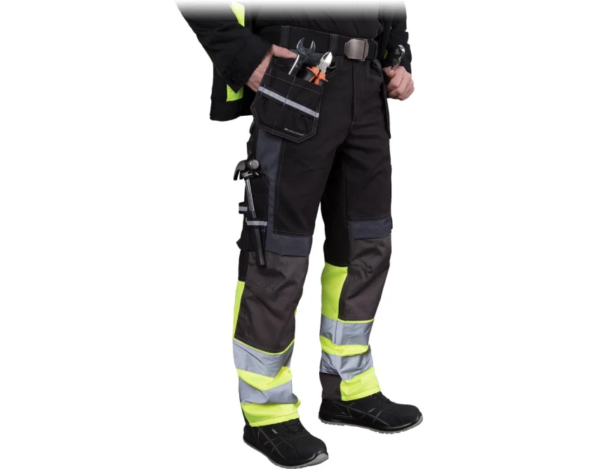Spodnie do pasa robocze L.Hollman HAYER z fluorescencyjnymi wstawkami