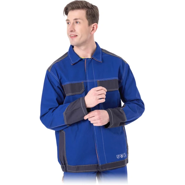 Bluza robocza męska L.Hollman SPECWELD trudnopalna niebieska