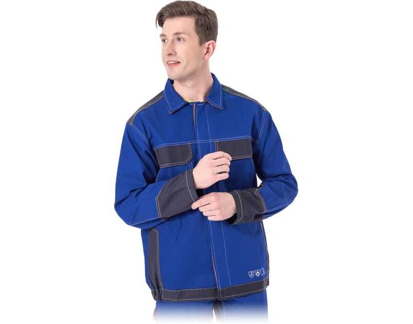 Bluza robocza męska L.Hollman SPECWELD trudnopalna niebieska