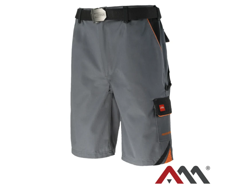 Spodenki robocze krótkie PROFESSIONAL Grey męskie, 320 g/m², 6 kieszeni
