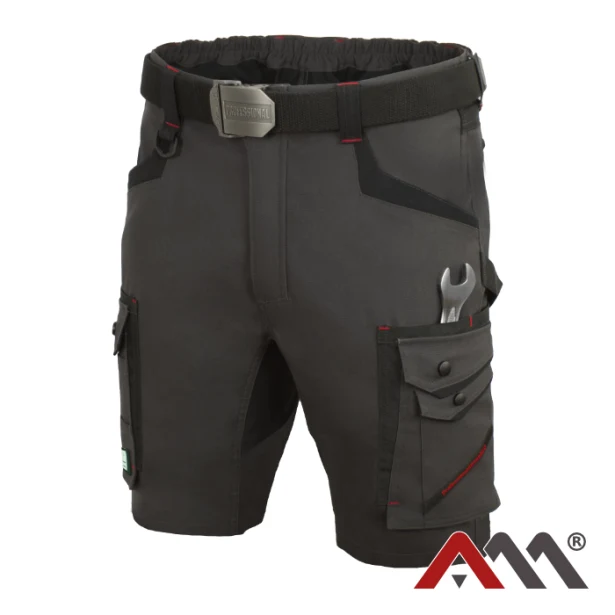 Krótkie spodnie robocze Professional4DYNAMIC slim stretch grafitowo-czarne męskie