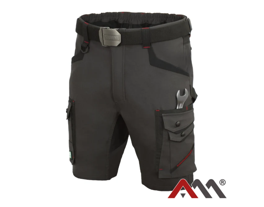 Krótkie spodnie robocze Professional4DYNAMIC slim stretch grafitowo-czarne męskie