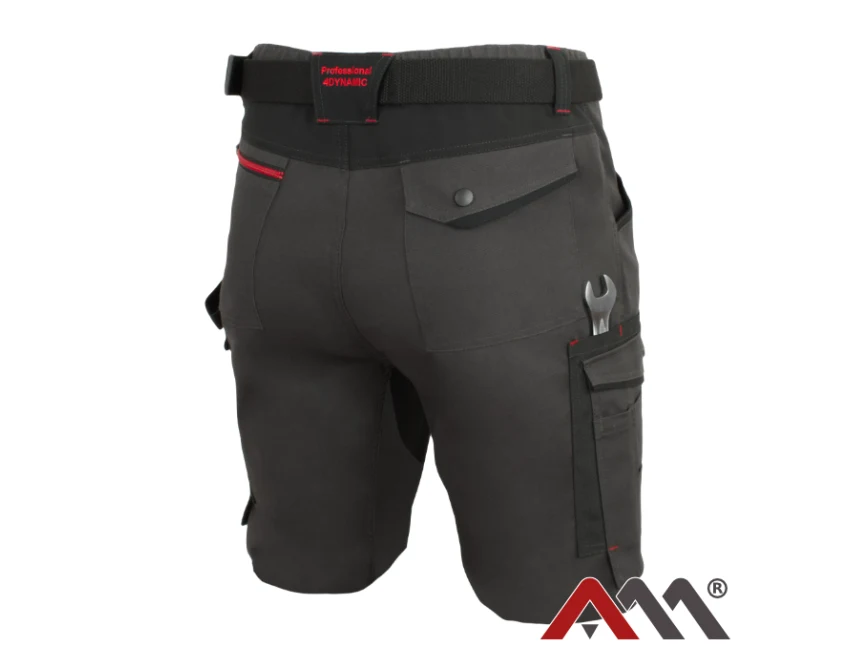 Krótkie spodnie robocze Professional4DYNAMIC slim stretch grafitowo-czarne męskie