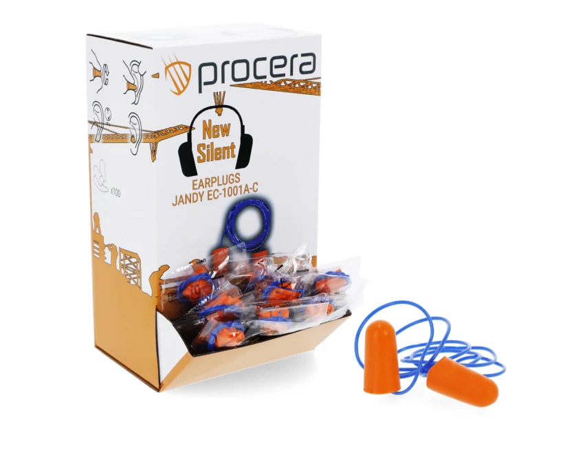 Korki do uszu na sznurku Procera NEW SILENT EC-1001A-C, 100 par, pomarańczowe