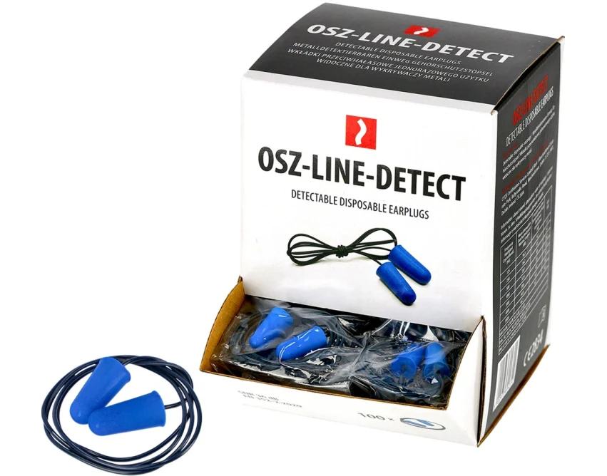 Stopery do uszu Reis jednorazowe detekcyjne niebieskie z kulką żelaza