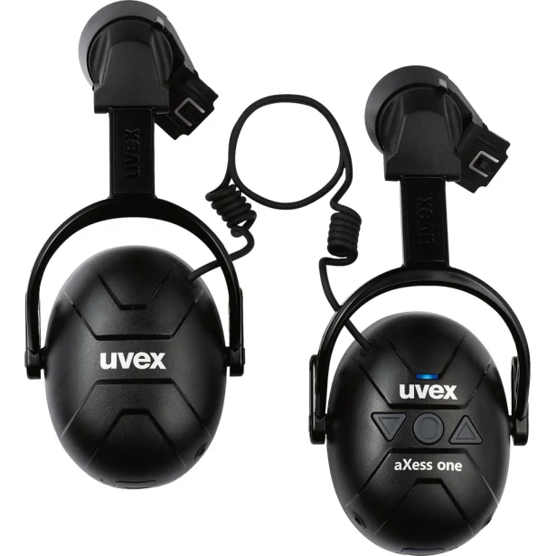 Nauszniki ochronne z Bluetooth Uvex AXESS ONE do hełmu, czarne