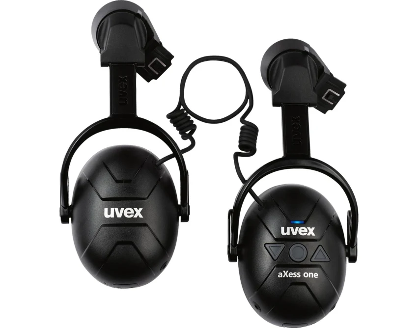 Nauszniki ochronne z Bluetooth Uvex AXESS ONE do hełmu, czarne