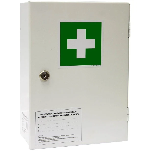 Apteczka DIN 13157 Pk-Mot 30.2 metalowa z ustnikiem