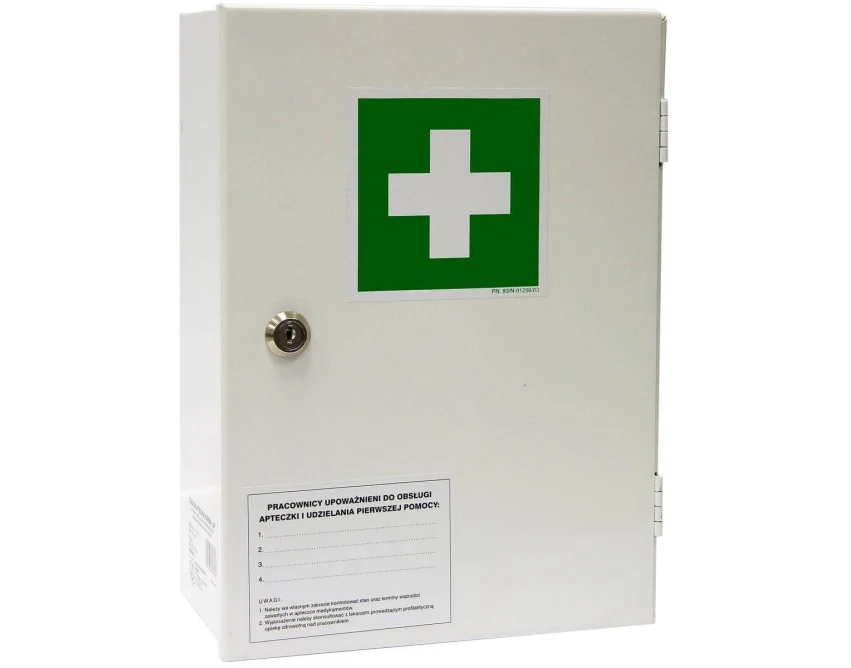 Apteczka DIN 13157 Pk-Mot 30.2 metalowa z ustnikiem