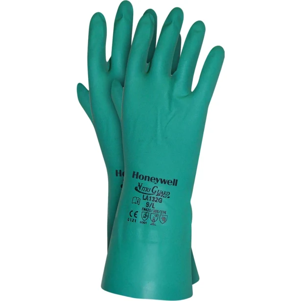 Rękawice nitrylowe chemiczne Honeywell Nitri Guard Plus zielone długie