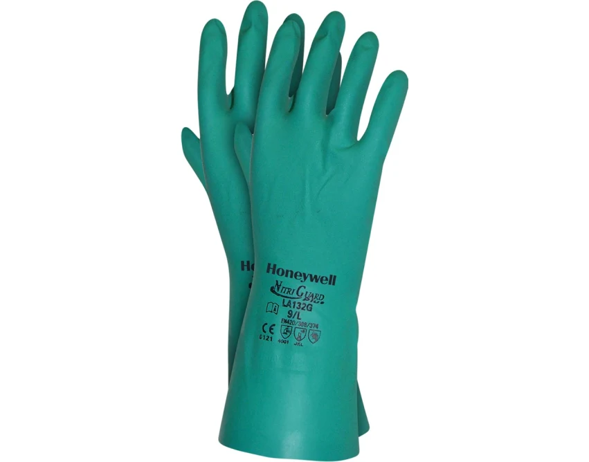 Rękawice nitrylowe chemiczne Honeywell Nitri Guard Plus zielone długie