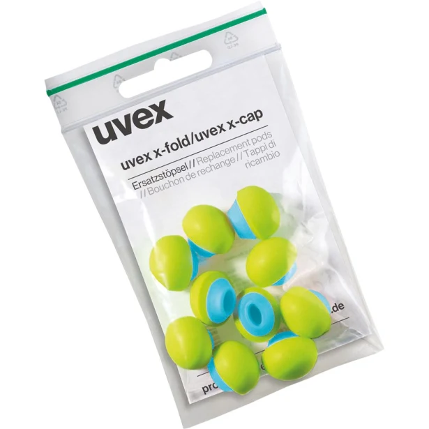 Wkład wymienny Uvex do wkładek UX-XCAP, zielono-niebieski, 60 par