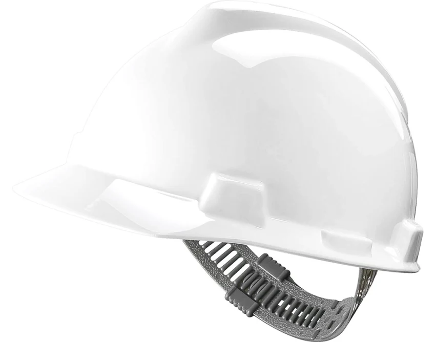 Hełm ochronny Msa V-Gard antystatyczny HDPE Push-Key biały