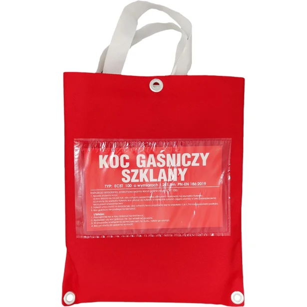 Koc gaśniczy Ogniochron 1,2 × 1,8 m z włókna szklanego czerwony