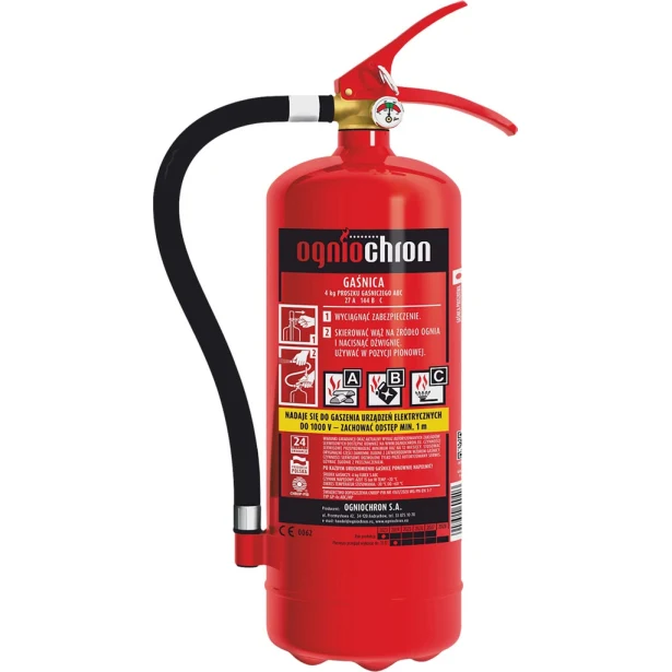 Gaśnica proszkowa Ogniochron 4 kg 27A 144B C