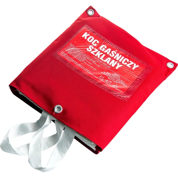 Koc gaśniczy Boxmet Ltd. 1,2 × 1,8 m z włókna szklanego czerwony