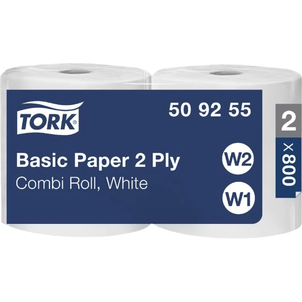 Czyściwo papierowe Tork w rolce, 2-warstwowe, białe, 2×800 listków