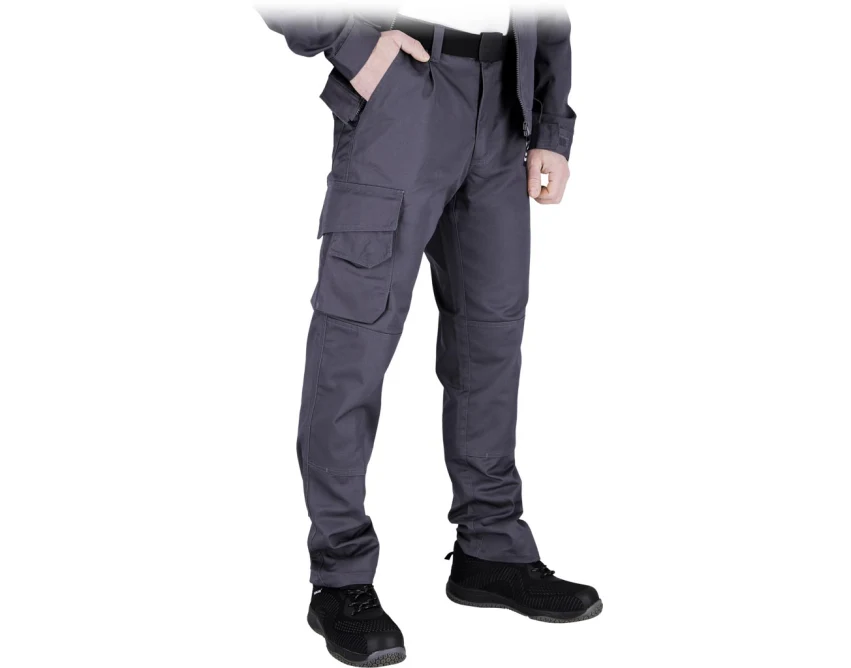 Spodnie robocze do pasa L.Hollman męskie szare twill