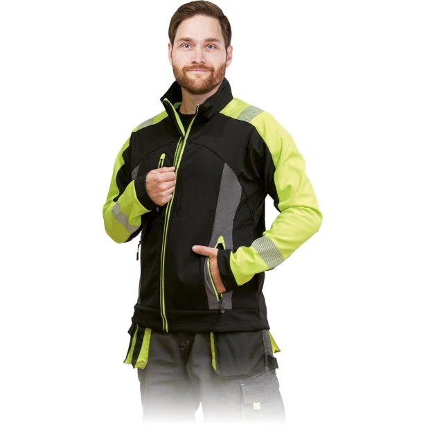 Kurtka robocza męska softshell L.Hollman czarno-żółta rip-stop