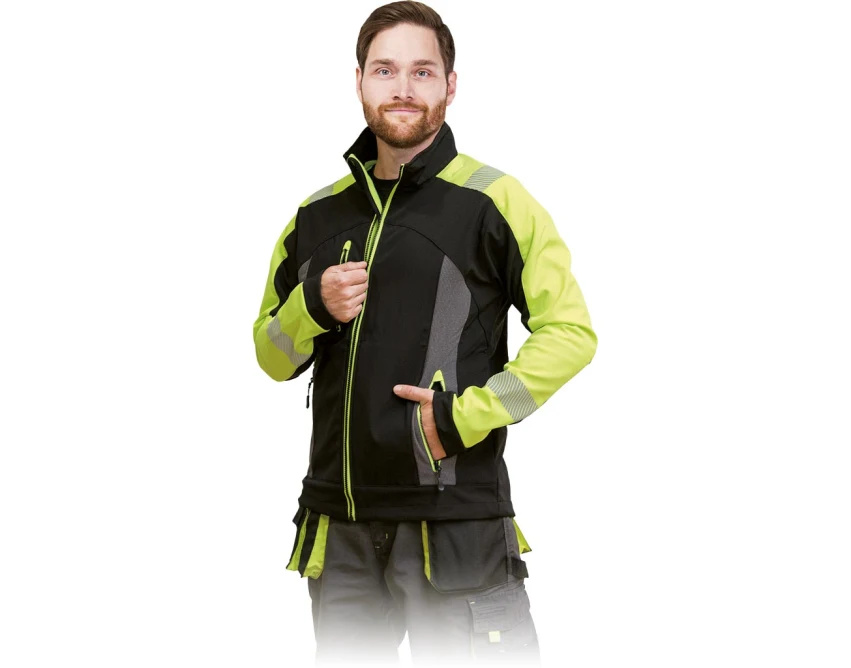 Kurtka robocza męska softshell L.Hollman czarno-żółta rip-stop