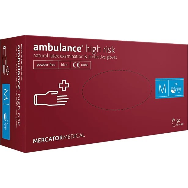 Rękawice lateksowe bezpudrowe Mercator Medical ambulance high risk