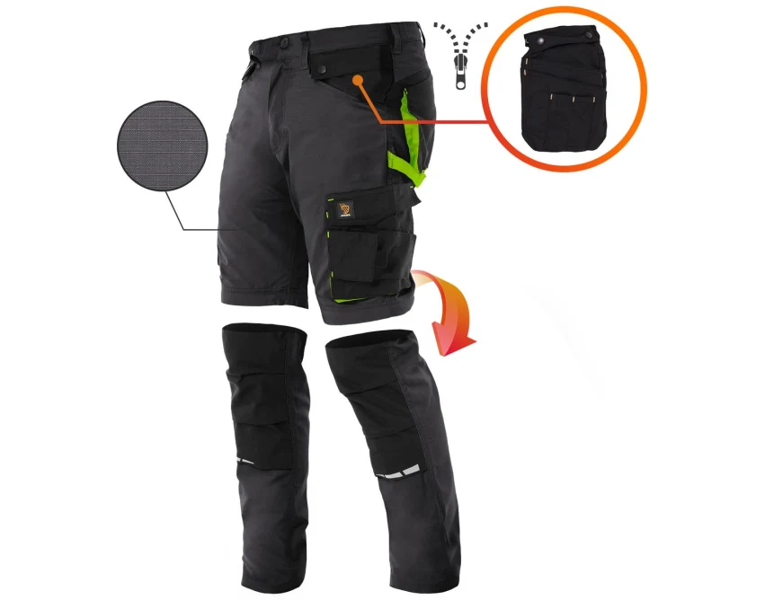Spodnie robocze do pasa Procera ZEUS Gray męskie stretch RIP-STOP